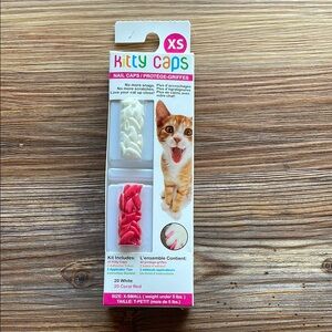 Kitty Caps Nail Caps XS - White and Coral Red